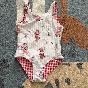 NWOT Posh Peanut Captain Theo Reversible One Piece Swim Suit size 2T